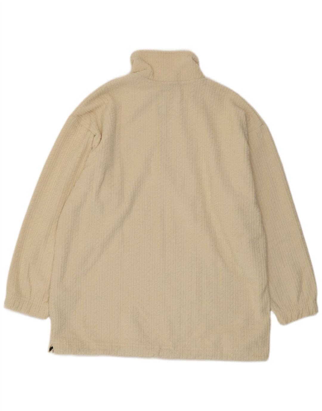 Suéter de lã masculino F.LLI Campagnolo com zíper e gola grande em poliéster branco