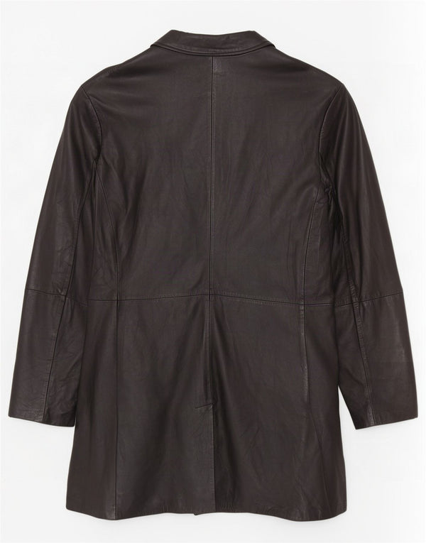 Casaco de couro masculino vintage UK 40 grande preto
