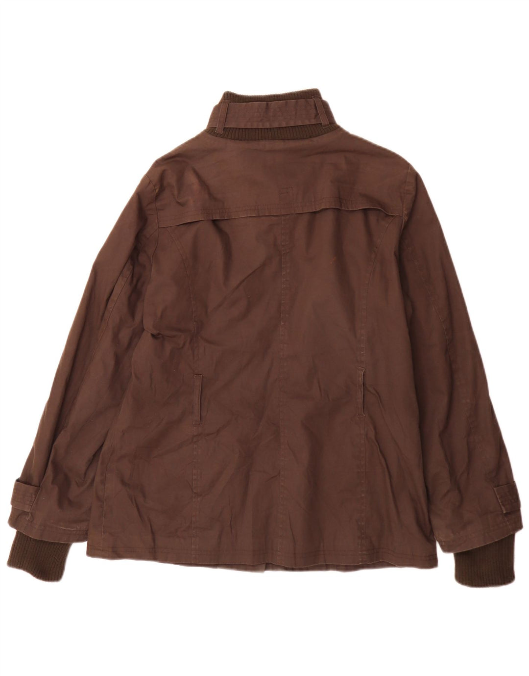 Jaqueta utilitária feminina Zara UK 14 grande algodão marrom