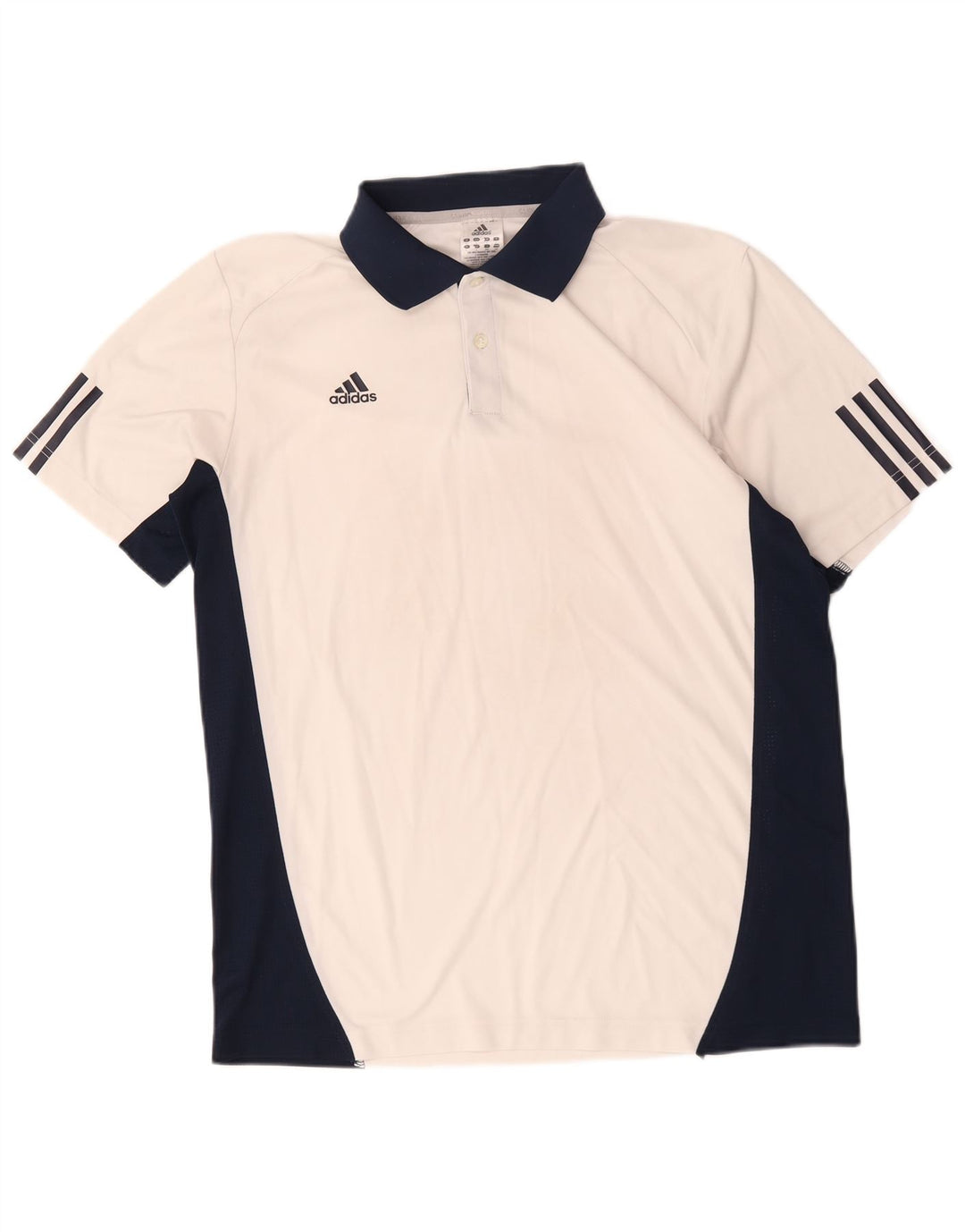 Adidas Mens Climacool Polo Shirt Grande Branco Colorblock Algodão
