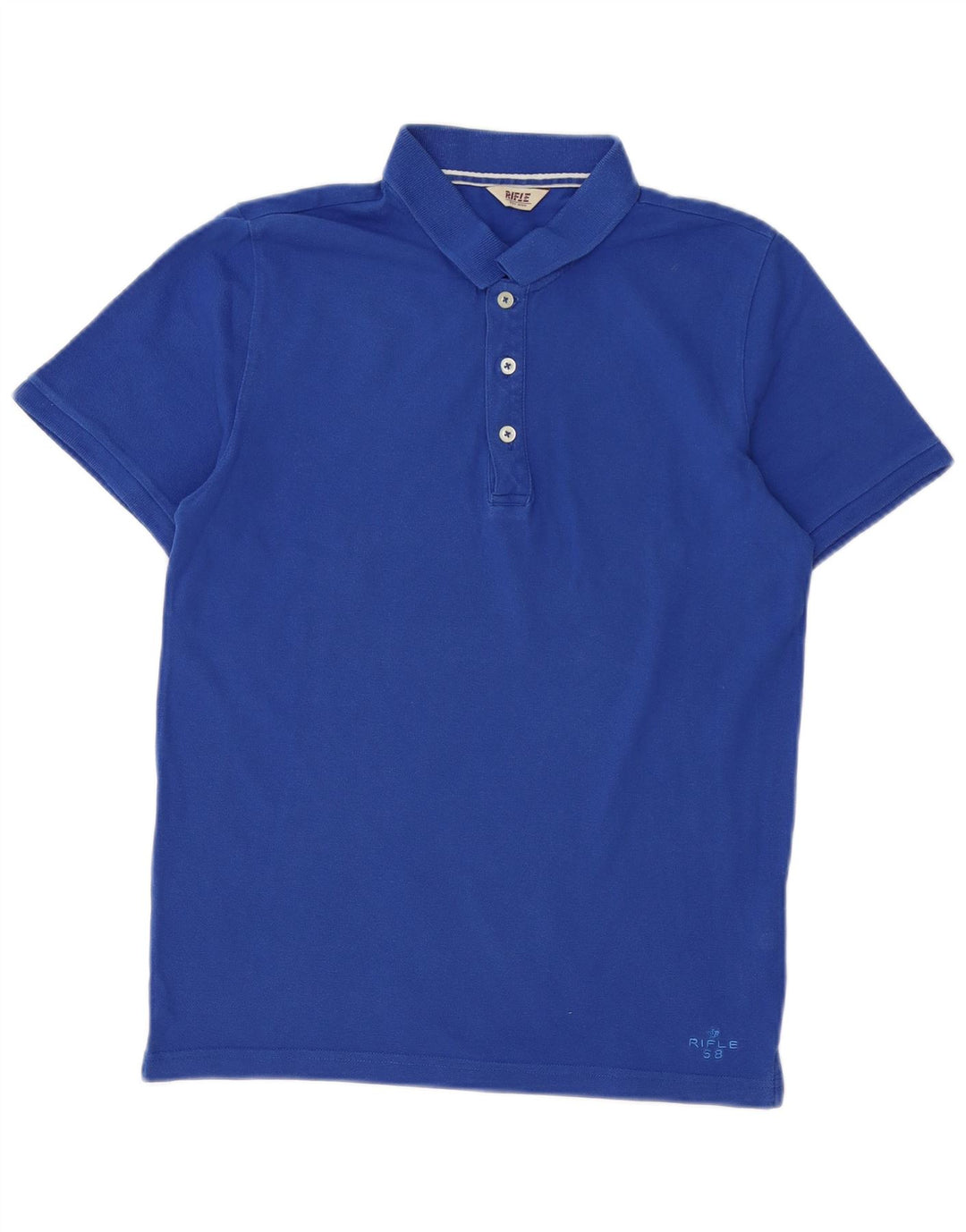 Camisa polo masculina Rifle de algodão azul médio