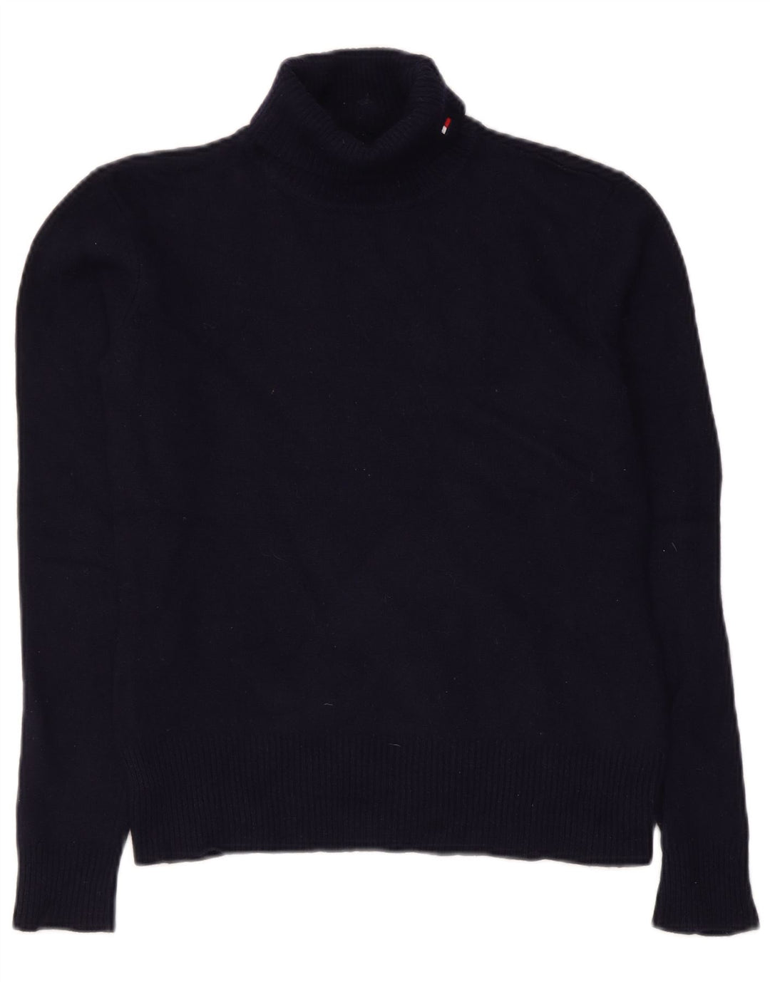 Suéter feminino Tommy Hilfiger com gola redonda e gola alta Reino Unido 12 médio azul marinho