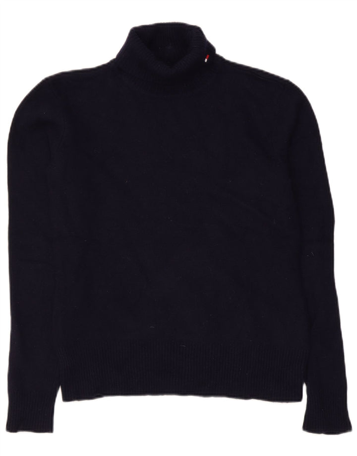 Suéter feminino Tommy Hilfiger com gola redonda e gola alta Reino Unido 12 médio azul marinho