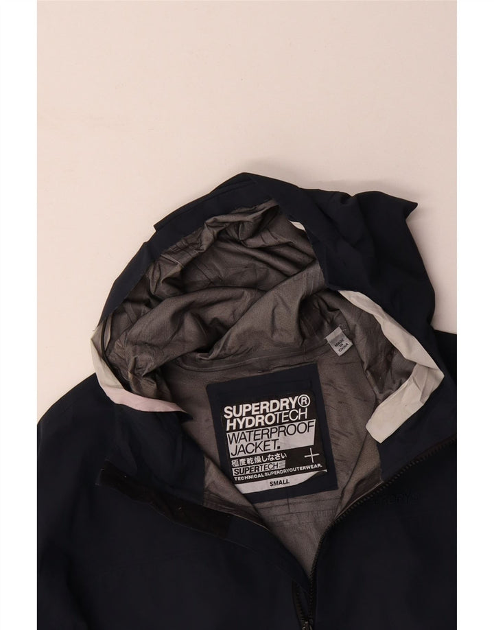 Jaqueta impermeável com capuz masculina SUPERDRY Reino Unido 36 poliéster azul marinho pequeno
