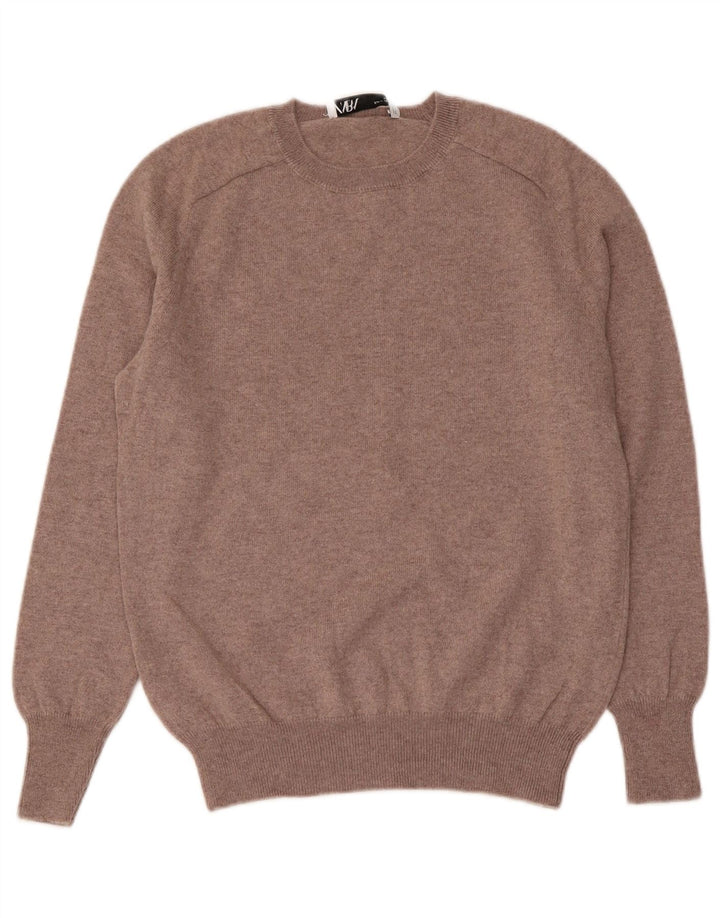 Suéter feminino ZARA com gola redonda, Reino Unido 12, marrom médio