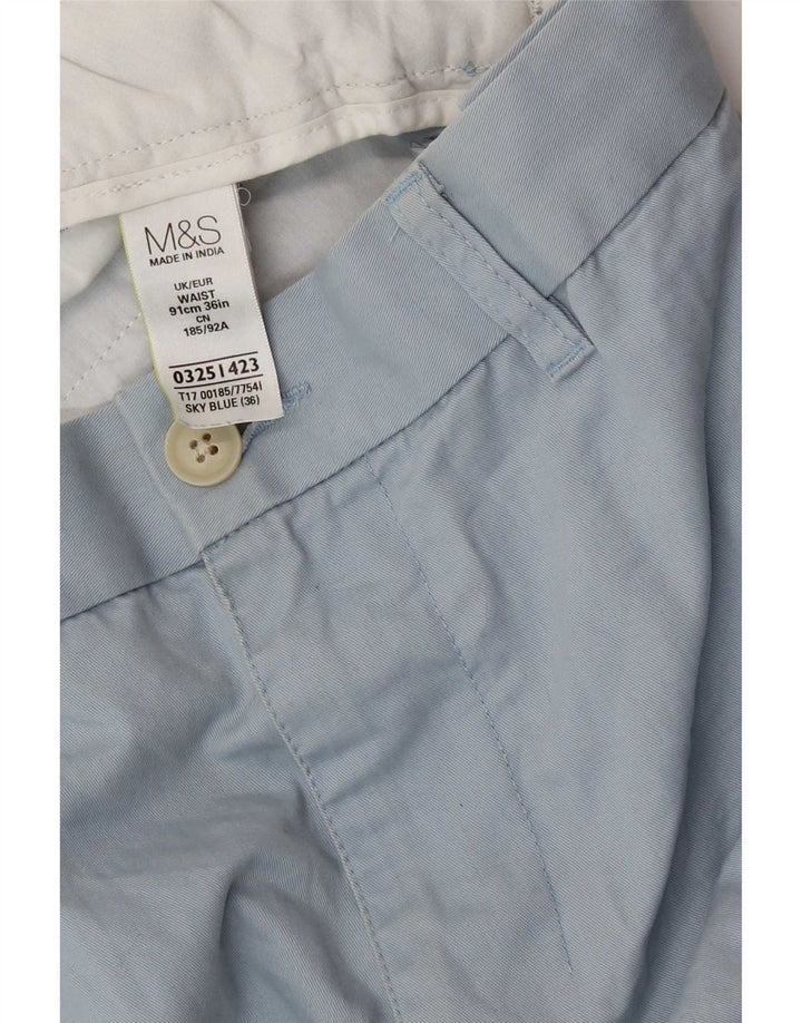 Shorts chino masculino Marks & Spencer W36 grande algodão azul