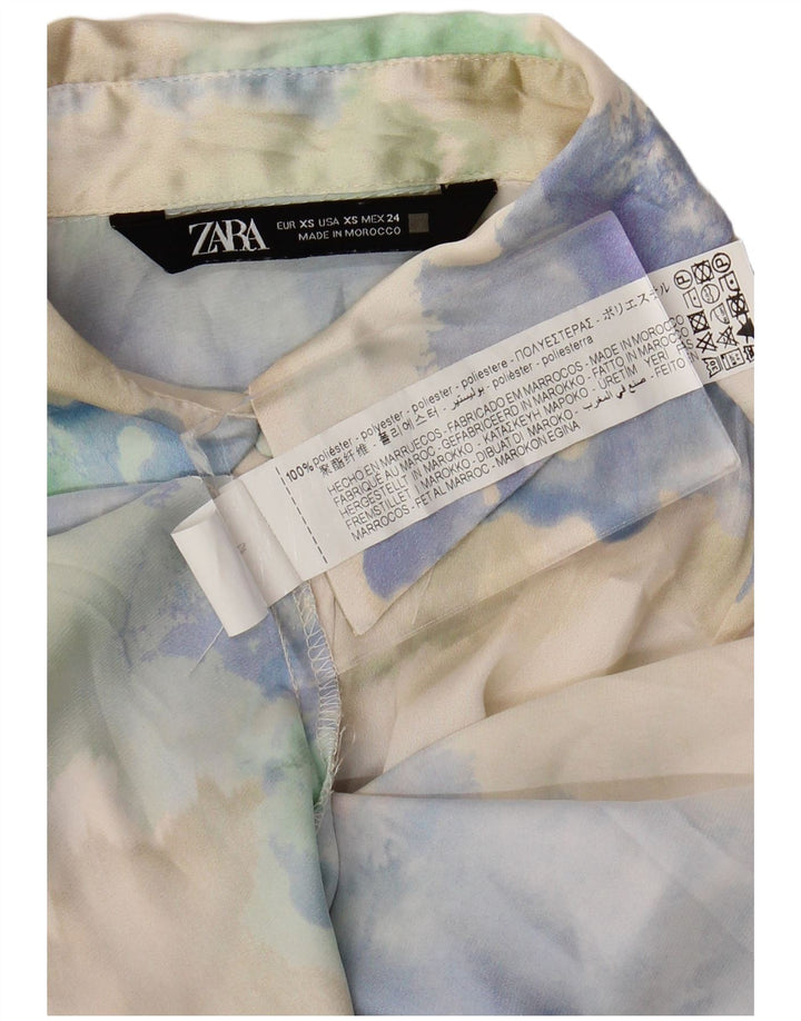 Vestido camisa oversized feminino ZARA Reino Unido 6 XS multicolorido tie-dye poliéster