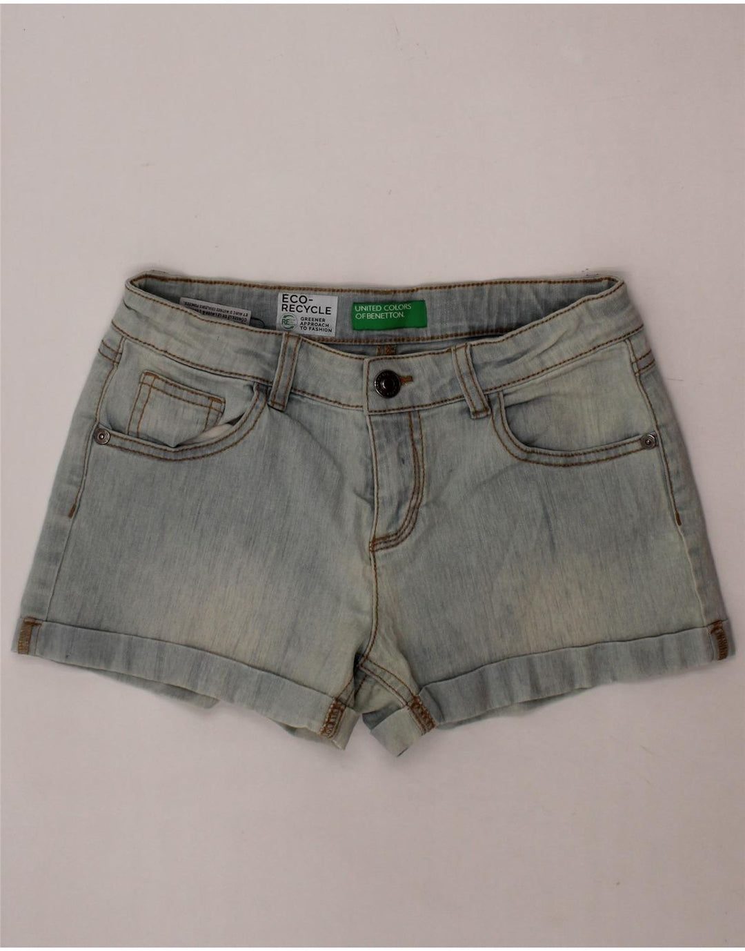 Shorts jeans para meninas BENETTON 11-12 anos W26 azul