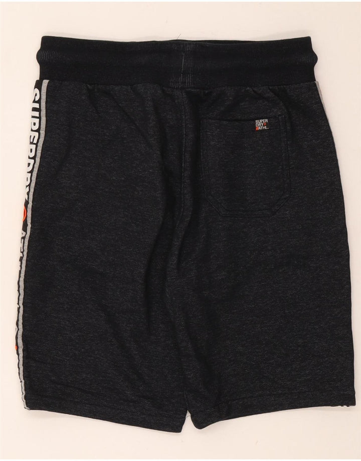 Shorts esportivos masculinos SUPERDRY pequenos algodão manchado azul marinho