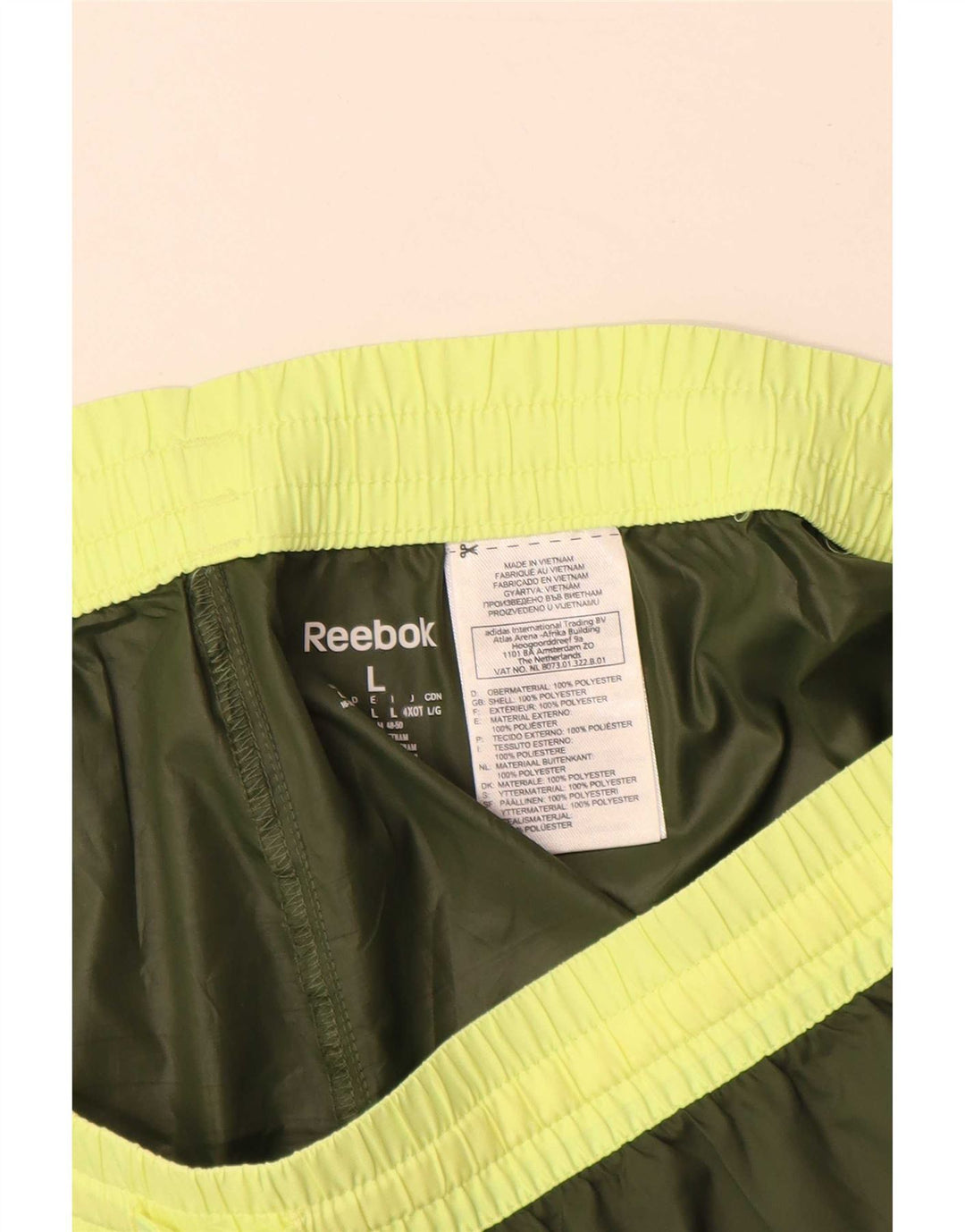 Shorts esportivos femininos Reebok UK 16 grande poliéster cáqui