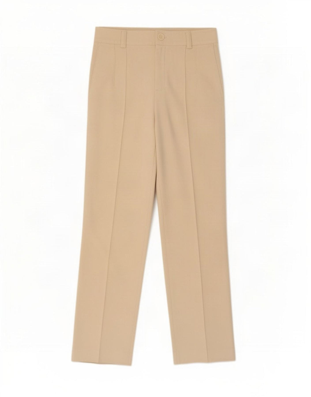 Calça feminina reta casual Zara médio W32 L33 poliéster branco