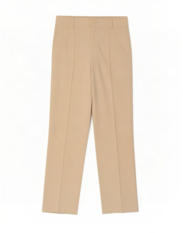 Calça feminina reta casual Zara médio W32 L33 poliéster branco