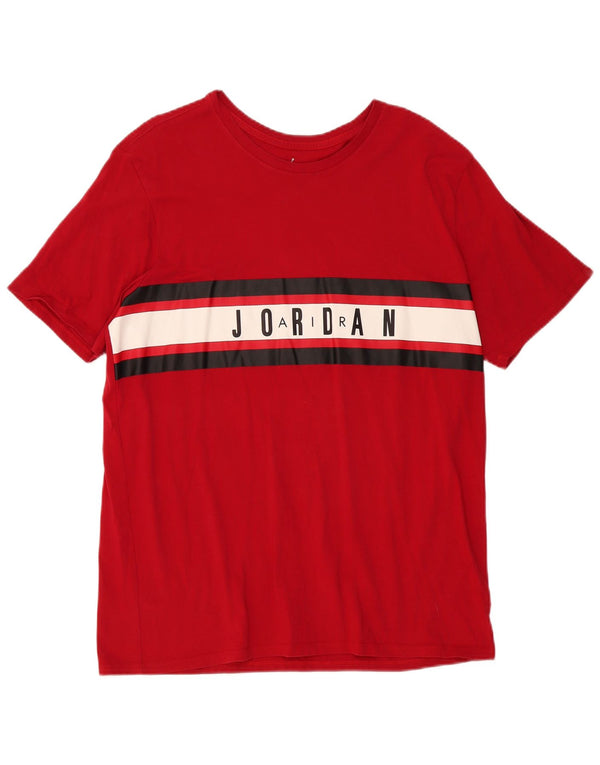 Camiseta Jordan masculina gráfica Top XL vermelho colorblock algodão