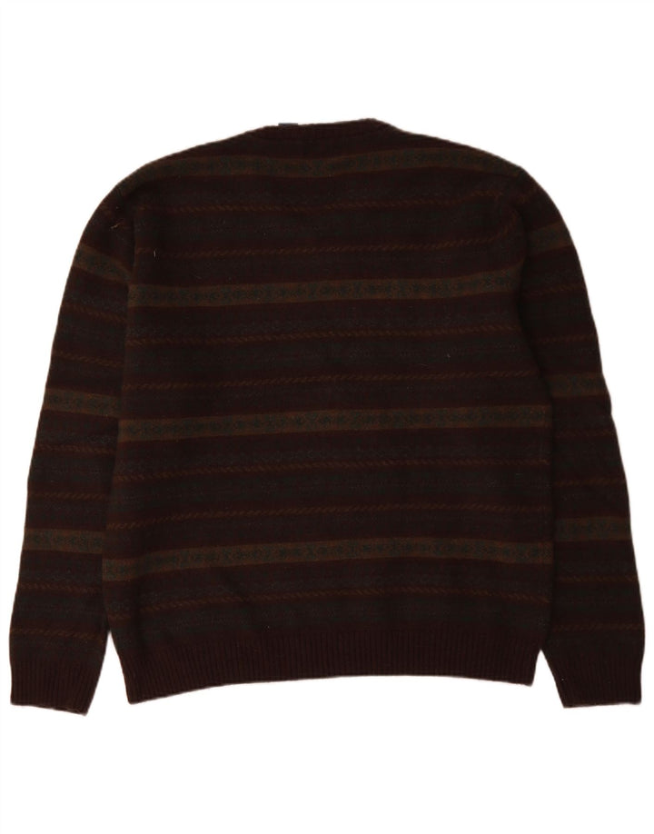 Suéter masculino Chaps com decote em V grande multicolorido Fair Isle Lambswool