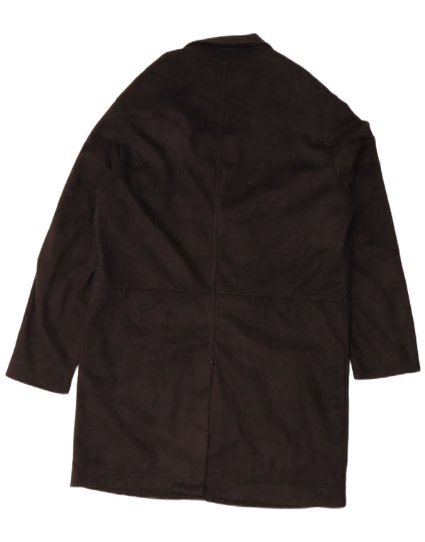Sobretudo masculino Zara Loose Fit UK 38 poliéster preto médio