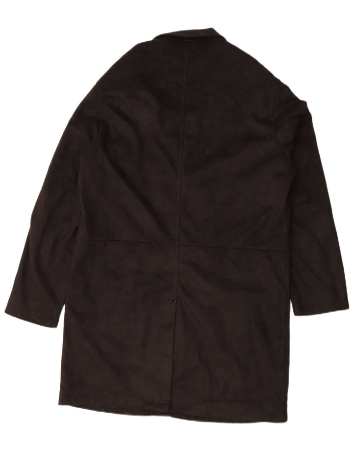 Sobretudo masculino Zara Loose Fit UK 38 poliéster preto médio