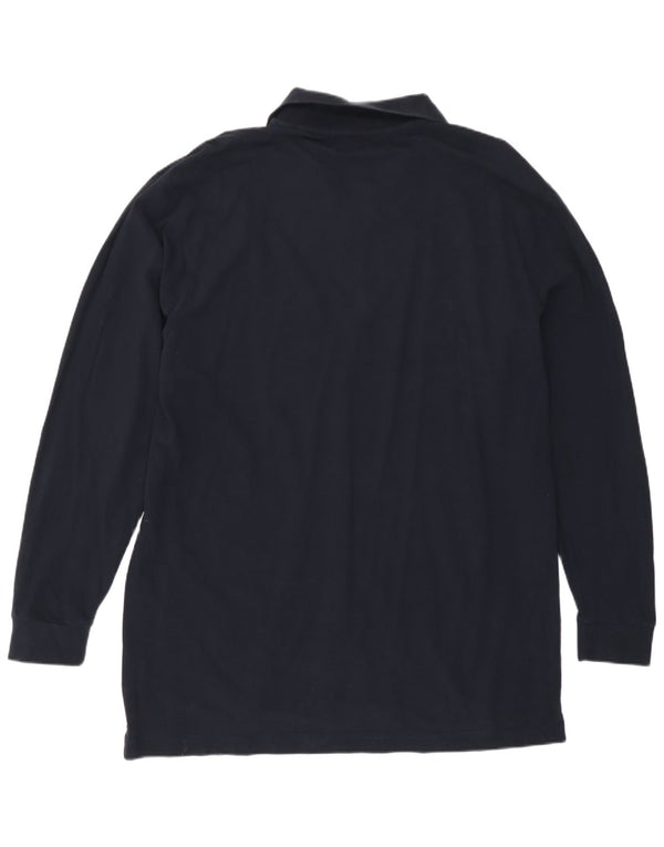 Kappa Mens Long Sleeve Polo Shirt 2XL Navy Blue Cotton