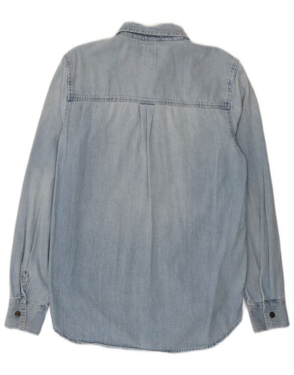 Camisa jeans oversized feminina Gap Reino Unido 6 XS azul algodão