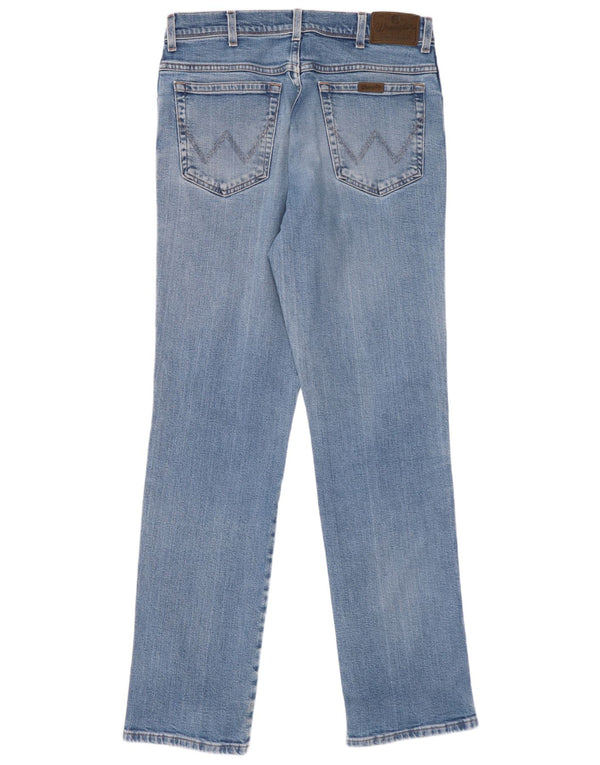 Wrangler Mens Regular Fit Straight Jeans W34 L34 Blue Cotton
