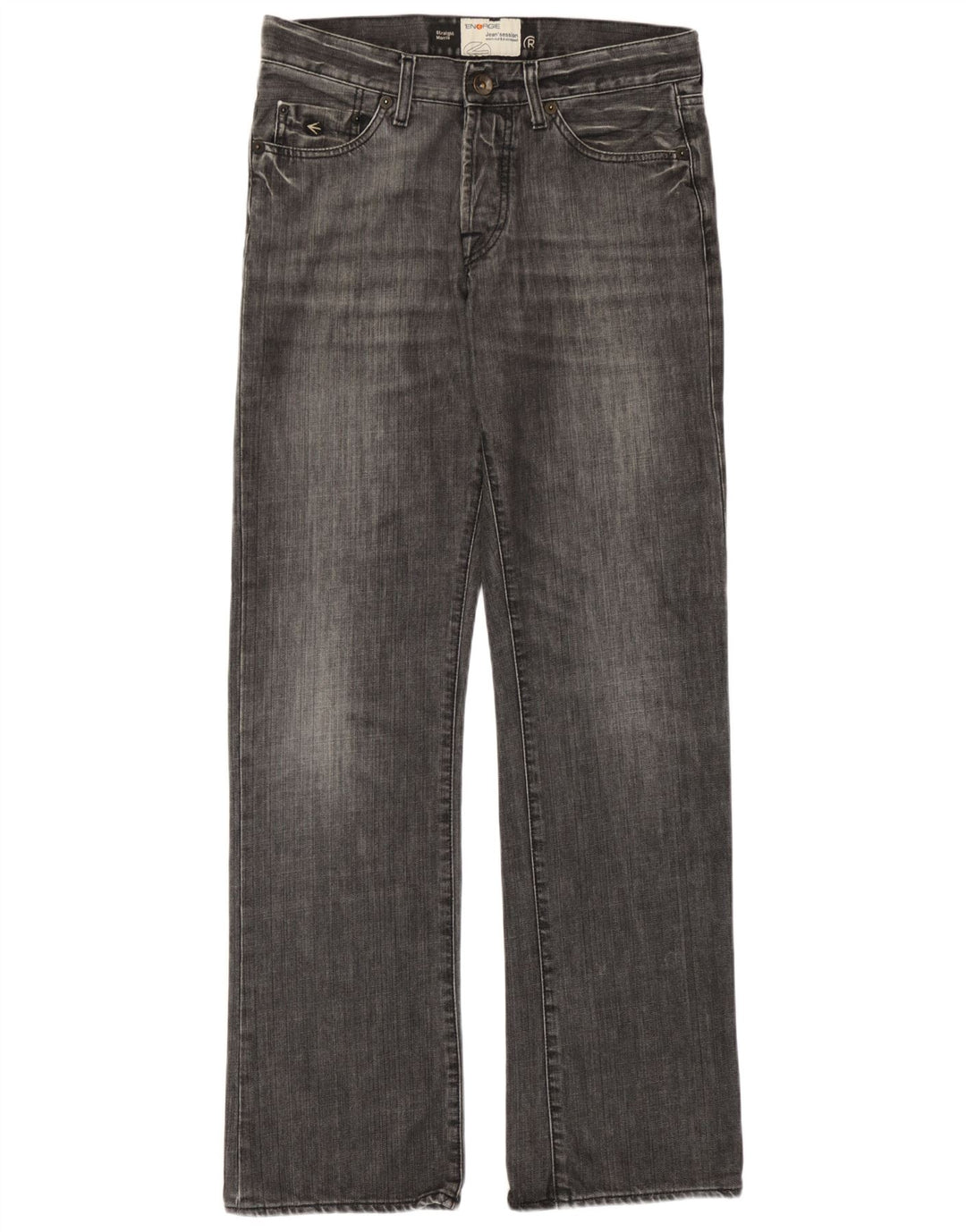 Energie Mens Morris Straight Jeans W32 L34 Cinza Algodão