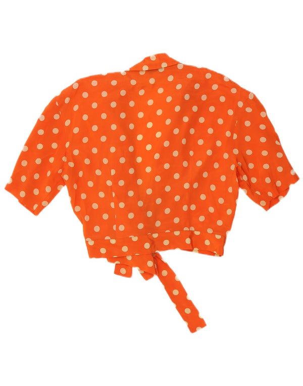 Superior Womens Crop Short Sleeve Shirt Blouse IT 44 Medium Orange