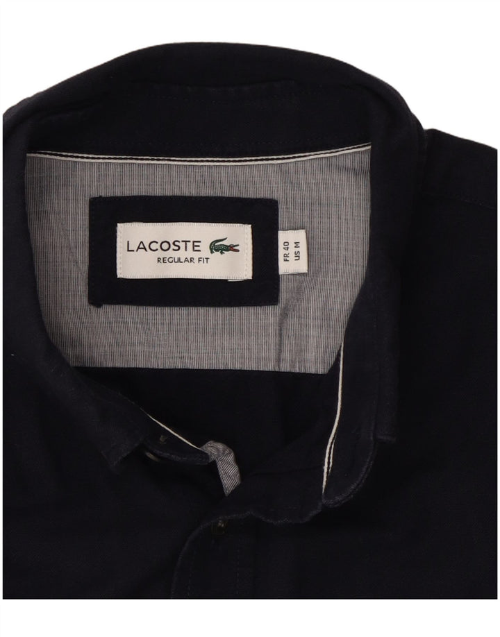 Camisa masculina Lacoste manga curta regular fit médio algodão azul marinho
