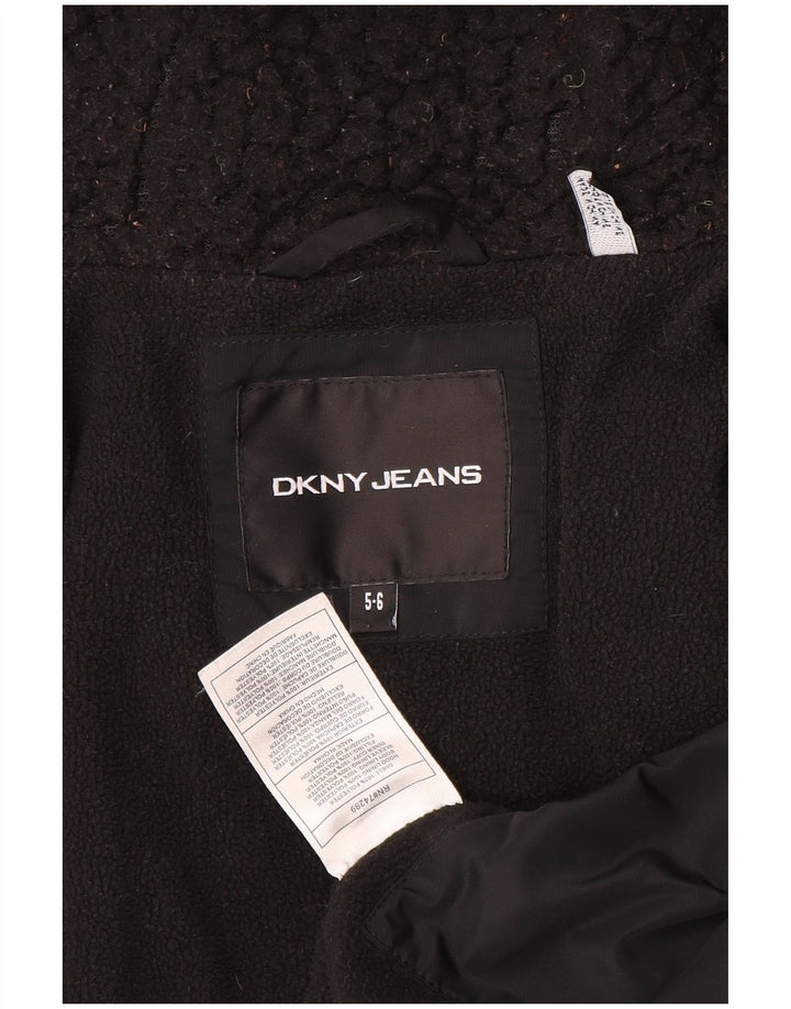 Jaqueta acolchoada com capuz gráfico Dkny Boys 5-6 anos poliéster preto