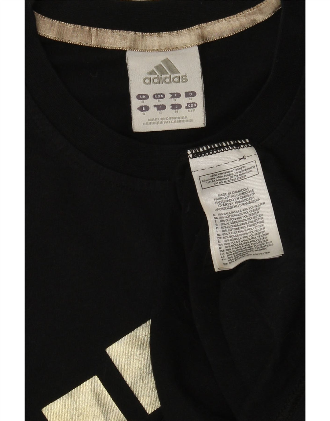 Adidas Mens Graphic T-Shirt Top Pequeno Algodão Preto
