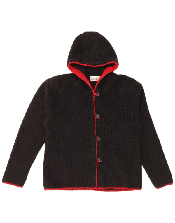 Suéter cardigã feminino grande com capuz e capuz Nagpal US 1 2XS preto