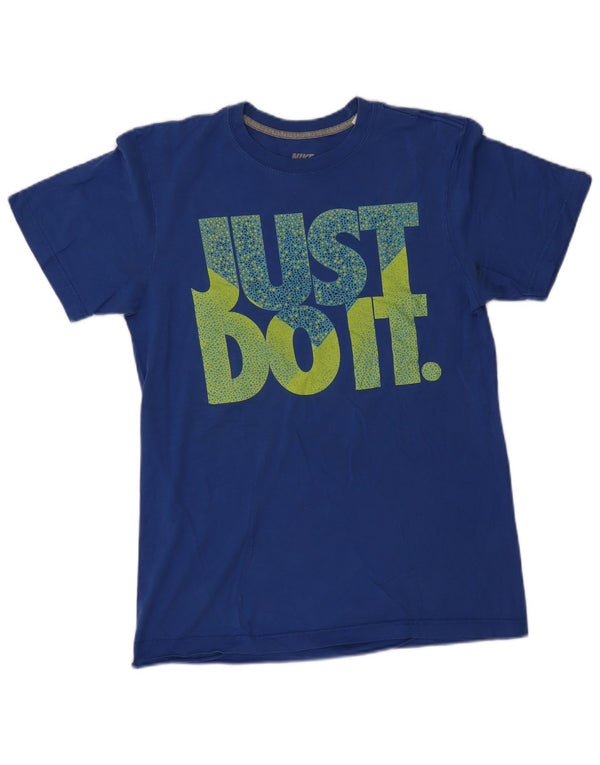 Camiseta Nike masculina regular fit gráfica top pequeno algodão azul