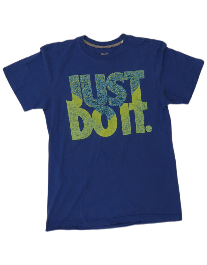 Camiseta Nike masculina regular fit gráfica top pequeno algodão azul