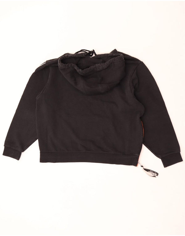 Diadora Mens Graphic Hoodie Jumper Pequeno Algodão Preto