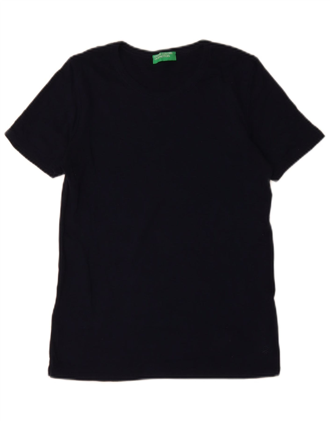 Camiseta feminina BENETTON UK 12 algodão azul marinho médio