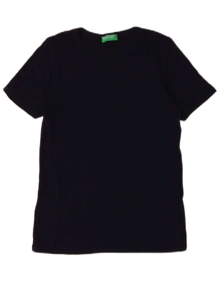 Camiseta feminina BENETTON UK 12 algodão azul marinho médio