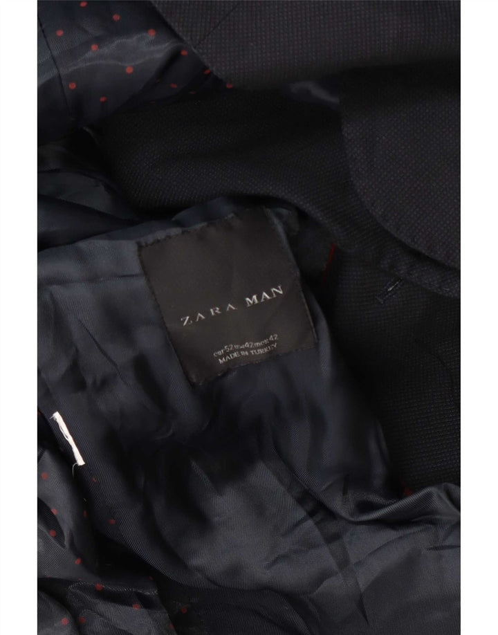 Jaqueta blazer masculina Zara com 2 botões UE 52 grande azul marinho