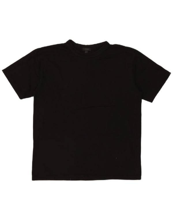 Cos Camiseta masculina top pequeno algodão preto