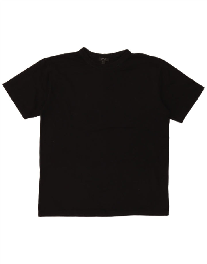 Cos Camiseta masculina top pequeno algodão preto