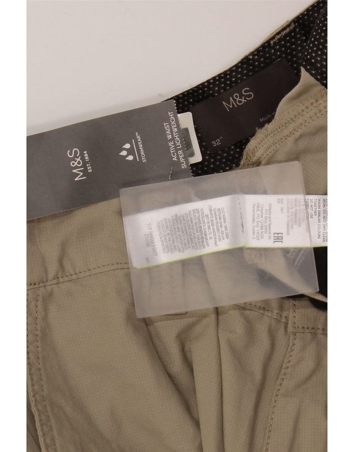 Shorts cargo masculino Marks & Spencer W32 algodão bege médio