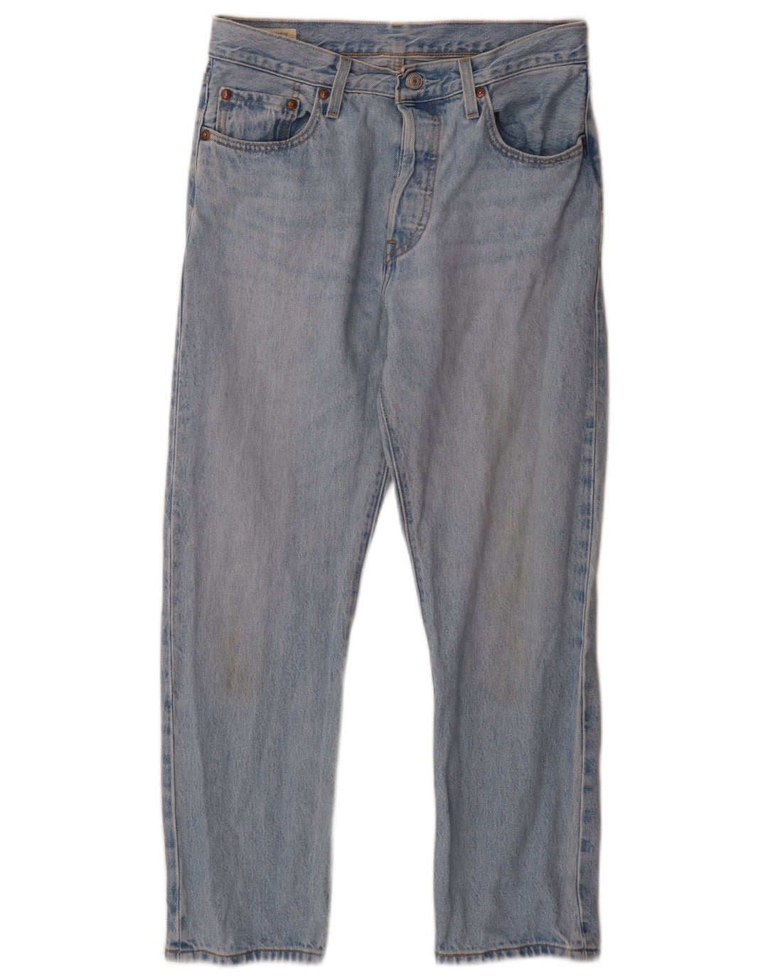 LEVI'S Masculino 501 Straight Jeans W28 L26 Azul Algodão