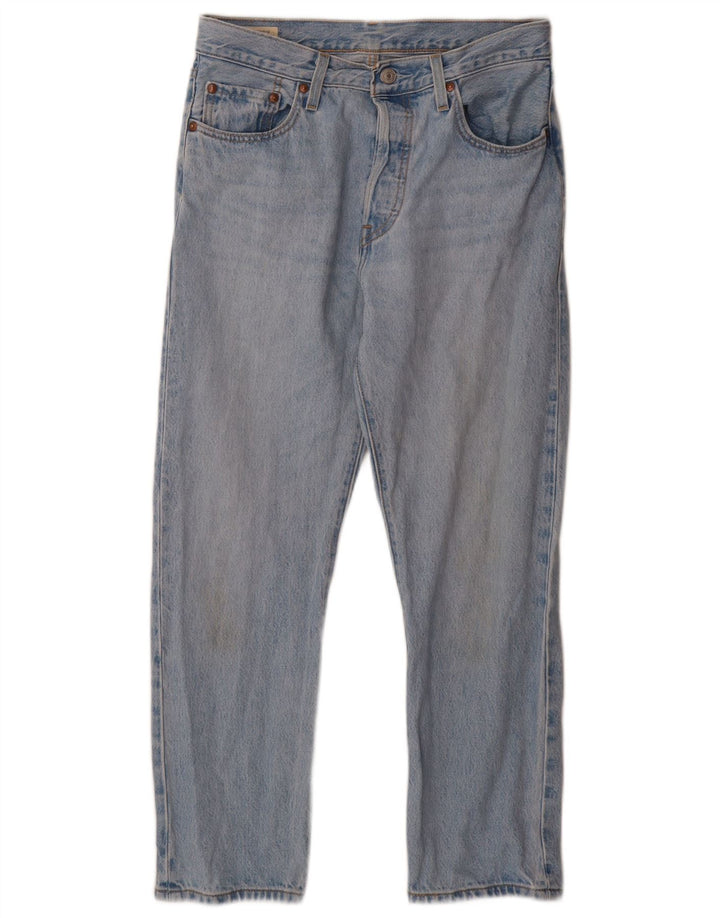 LEVI'S Masculino 501 Straight Jeans W28 L26 Azul Algodão