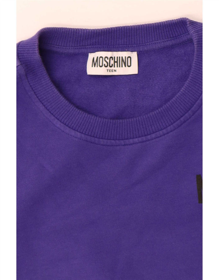 Moschino Boys Graphic Moletom Jumper 13-14 Anos Roxo