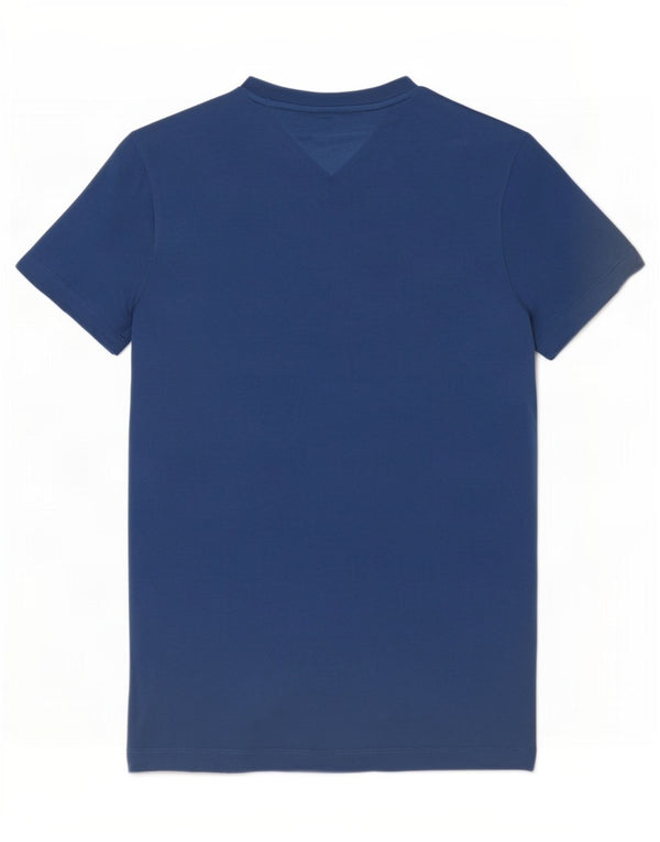 Camiseta masculina Tommy Hilfiger Slim Fit com estampa gráfica grande azul