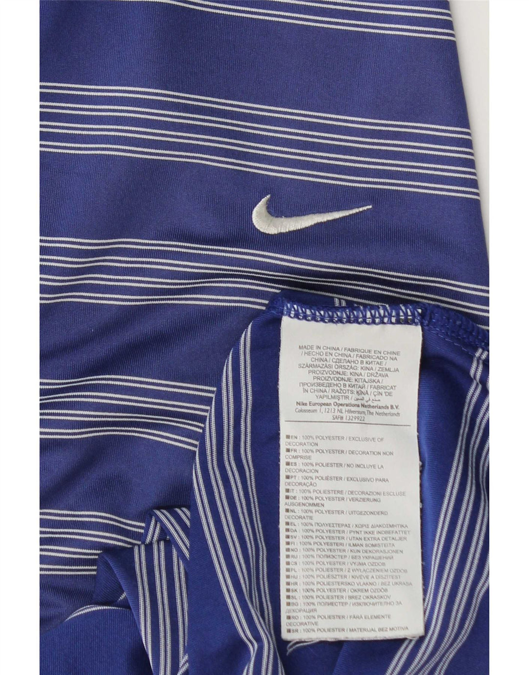 Camiseta Polo Masculina Nike 2XL Azul Marinho Listrada Poliéster