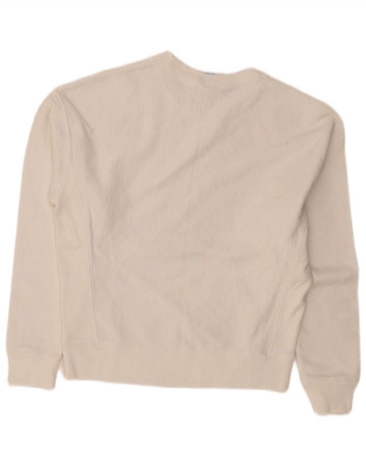 Champion moletom feminino jumper UK 14 médio algodão branco