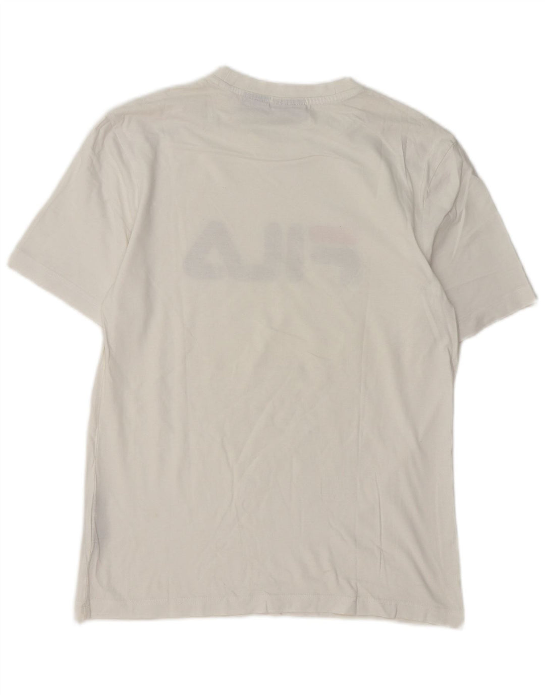 Fila Mens Graphic T-Shirt Top Pequeno Algodão Branco