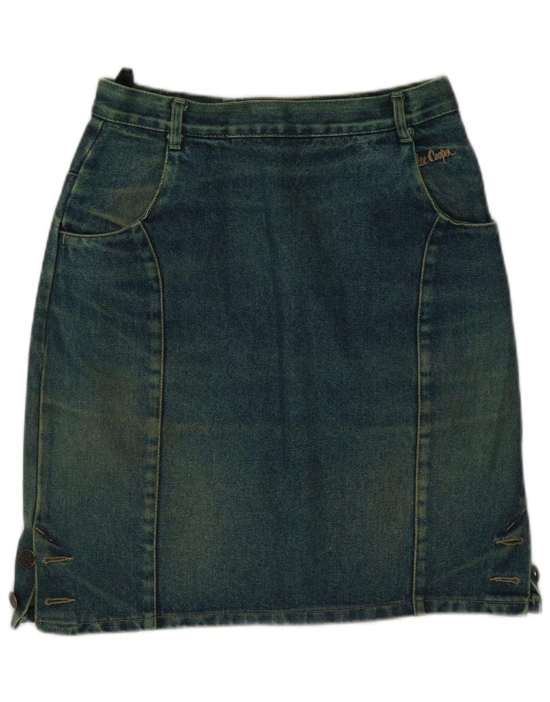Saia jeans feminina Lee Cooper IT 42 médio W26 algodão verde