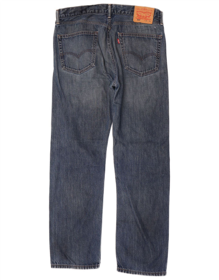 Levi's Masculino 505 Straight Jeans W34 L32 Azul Algodão