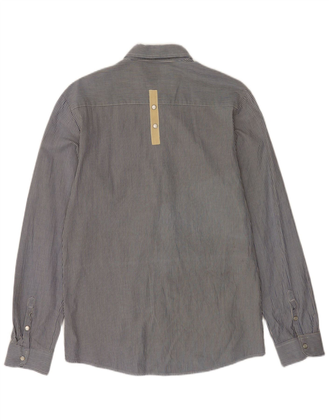 Camisa masculina Quiksilver pequena listrada azul de algodão