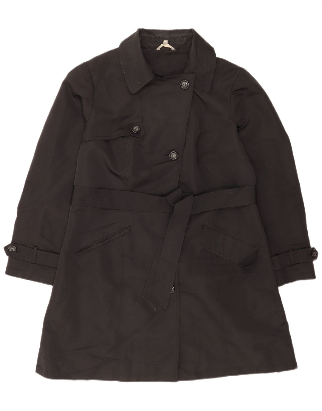 Casaco impermeável feminino Marks & Spencer Reino Unido 16 grande poliéster preto