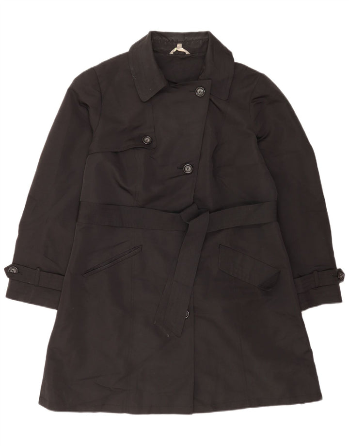 Casaco impermeável feminino Marks & Spencer Reino Unido 16 grande poliéster preto